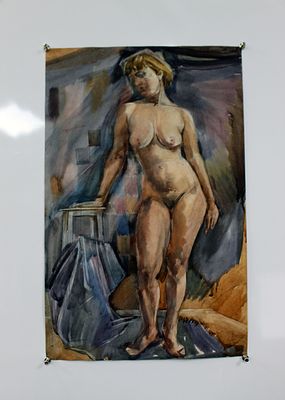 Картина Бузовкин А.А. "Ню". СССР, 1950-1960-е годы. 
Бумага, акварель. 
Александр Андреевич 