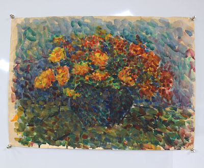 Картина Бузовкин А.А. "Цветы". СССР, 1950-1960-е годы. 
Бумага, смешанная техника. 
Александр 