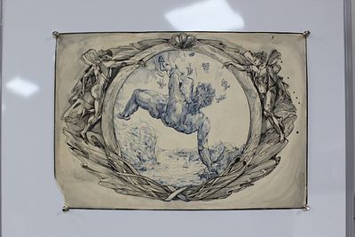 Картина Бузовкин А.А. "Икар". СССР, 1950-1960-е годы. 
Бумага, тушь, акварель. 
Александр 