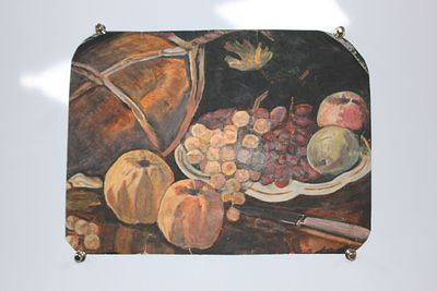 Картина Бузовкин А.А. "Натюрморт с фруктами". СССР, 1950-е годы. 
Бумага, смешанная техника. 