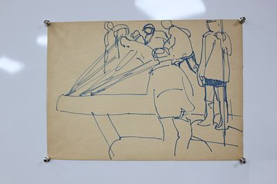 Картина Крапивин Н.Н. "Рыбаки". СССР, 1980-1990-е годы. 
Бумага, фломастер. 
Крапивин Никита 