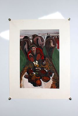 Картина Бузовкин А.А. "Восток. Продавец горшков". СССР, 1950-1960-е годы. 
Бумага, темпера. 