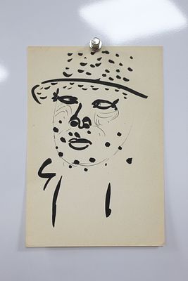Картина Бузовкин А.А. "Клоун". СССР, 1950-1960-е годы. 
Бумага, тушь. 
Александр Андреевич 