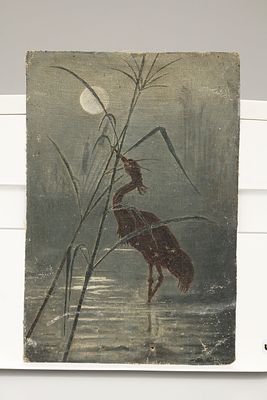 Картина Н.Х. "Цапля". Холст, масло. Россия, начало 20 века.