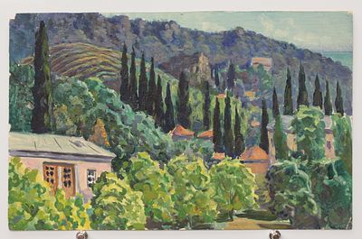 Картина Тальковский В.Г. "Крым". СССР, 1960-1970-е годы. 
Картон, масло. 
Всеволод Георгиевич 