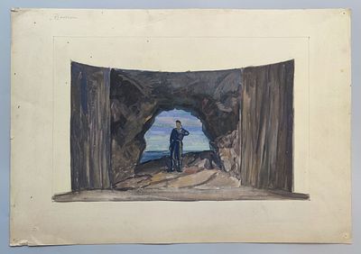 Лагутин С.Я. Эскиз к театральной постановке. . СССР, 1970-е годы. 
Бумага, смешанная техника.