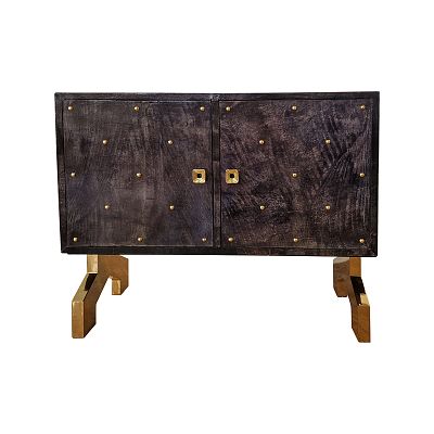 Credenza in pergamena 2 ante. Credenza due ante, struttura in legno rivestita con pergamena 
