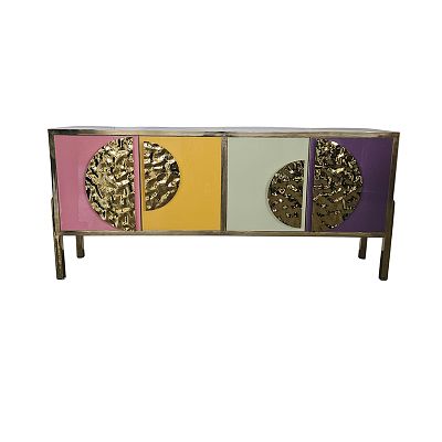Credenza quattro ante in vetro colorato. Credenza a quattro ante, interamente realizzata a mano 