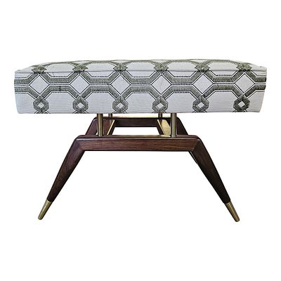Panca da finestra ispirata a Gio Ponti. Panca da finestra in legno e ottone, ispirata a Gio 