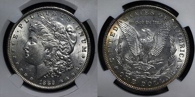 1 доллар 1889 США DNC MS65. Данный лот вы можете осмотреть лично при встрече в Москве в нашем 
