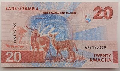 Замбия. 20 квача 2024. Бумага. Серия АА. Кат.# Pick-63a