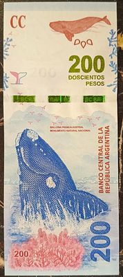 Аргентина. 200 песо 2016. Бумага. Серия Е. Сохранность UNC. Кат.# Pick-364а