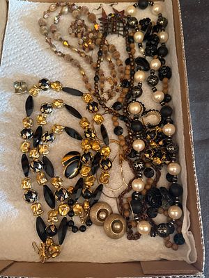 An Assortment of Vintage Costume Jewelry Including a Signed D'Orlan Necklace. This collection of 
