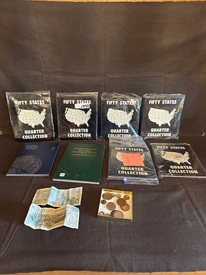 US and MX 20th Century Coin and Banknote Collection. A collection of numismatic items featuring 