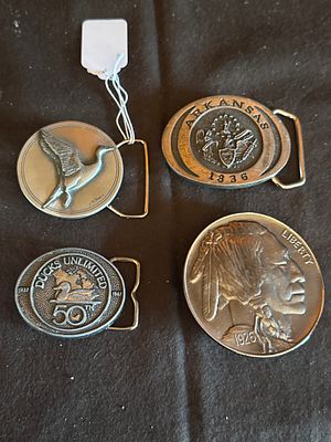 A Collection of Commemorative and Decorative Metal Belt Buckles. This collection consists of 