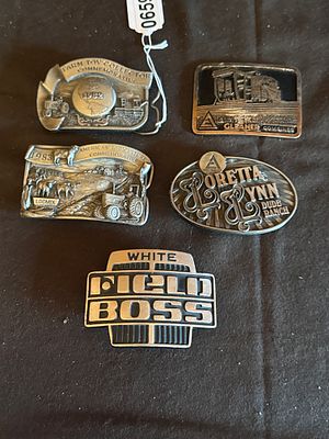 A Collection of Vintage Agricultural and Commemorative Cast Metal Belt Buckles. A collection of 