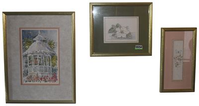 A Trio of Works by Leah Addison, Jo Bullock, and Richard [Surname Illegible. This lot comprises 