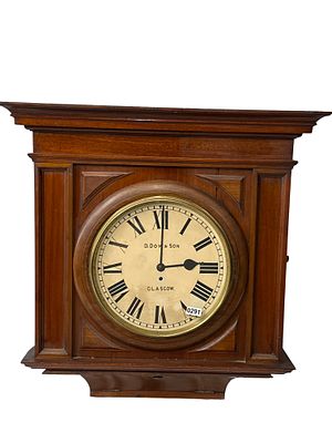 Victorian D. Dow and Son Glasgow Mahogany Wall Clock