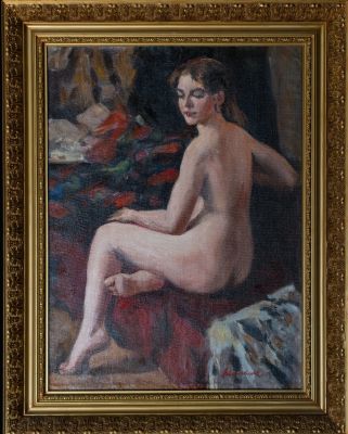 Ломакин Олег Леонидович (1924- 2010) - &laquo;Обнаженная&raquo;. Техника: холст, масло 
Размер без рамы: 80 х 