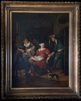 Неизвестный автор - Голландская школа, 19 век. Холст, масло, 
Размеры 85х106 
Традиционный сюжет 