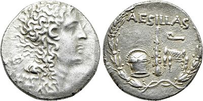 Greek CoinsMACEDON AS ROMAN PROVINCE. Aesillas (Quaestor, circa 93-87 BC). AR Tetradrachm 16.48 