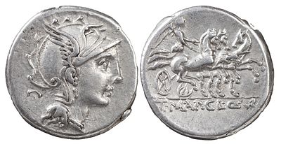 The Roman Republic Appius Claudius Pulcher, T. Manlius Mancius and Q. Urbinius, 111-110 BC. AR 