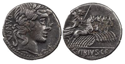 The Roman Republic C. Vibius C.f. Pansa, 90 BC. AR Denarius 3.01 g. Rome. PANSA Laureate head 