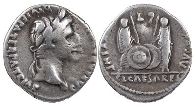 The Roman EmpireAugustus, 27 BC-AD 14. AR Denarius 3.75 g. Lugdunum, 2 BC-AD 4. CAESAR AVGVSTVS 