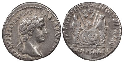 The Roman Empire Augustus, 27 BC-AD 14. AR Denarius 3.65 g. Lugdunum, 2 BC-AD 4. CAESAR 
