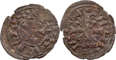 Portugal D. Sancho II (1223-1248) Dinheiro of nails cross Billon AG: 02.02 0.51 g Good VF