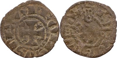 PortugalD. Afonso III (1248-1279)Dinheiro Billon Stars of morabitino intermediateAG: 01.01 var 