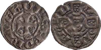 Portugal D. Dinis I (1279-1325) Dinheiro Billon AG: 04.58 0.64 g XF