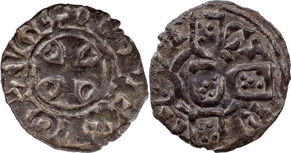 Portugal 
D. Afonso IV (1325-1357) 
Dinheiro Billon 
Obverse Legend: ALF.R€X.PORTVGL 
Reverse 