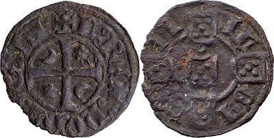 PortugalD. Fernando I (1367-1383)Dinheiro Lisbon BillonAG: 01.01 0.64 gVF