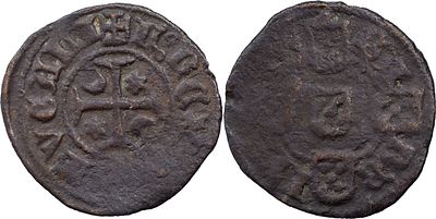 Portugal D. Fernando I (1367-1383) Dinheiro Lisbon Billon Reverse Legend: GA RB II AL Ring 