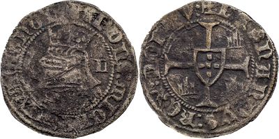 Portugal D. Fernando I (1367-1383) Half Barbuda Lisbon Silver AG: 23.02 1.74 g VF