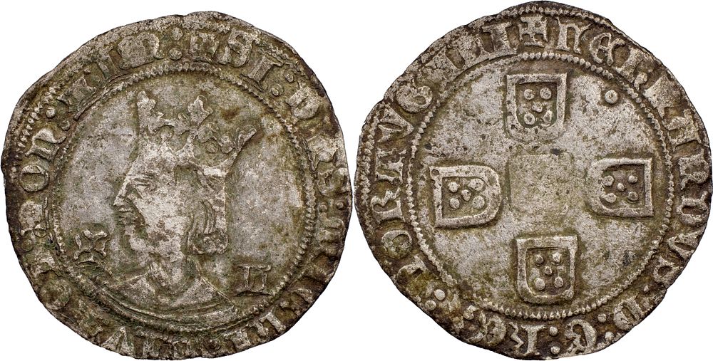 Portugal 
D. Fernando I (1367-1383) 
Torn&ecirc;s of bust Lisbon Silver 
AG: 71.01 3.49 g 
Good VF