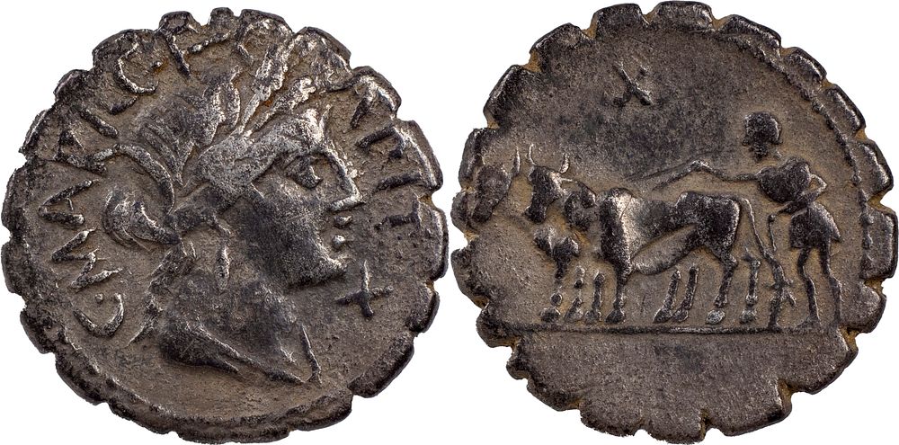 The Roman Republic
C. Marius C.f. Capito, 81 BC. AR Denarius 3.52 g. Rome. C•MARI•C•F•CAPIT•X 