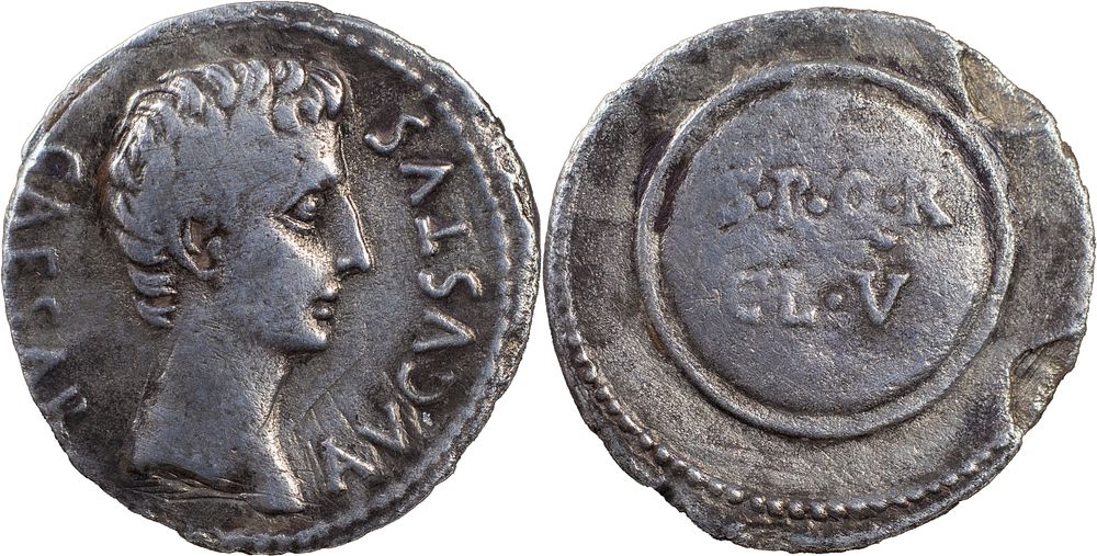 The Roman Empire
Augustus, 27 BC-AD 14. AR Denarius 3.23 g. uncertain mint in Spain (Colonia 