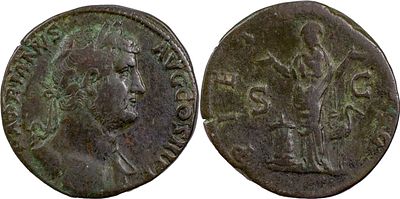 The Roman Empire Hadrian, 117-138. AE Sestertius 25.97 g. Rome, 133-circa 135. HADRIANVS AVG