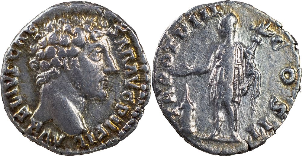 The Roman Empire
Marcus Aurelius, as Caesar, 139-161. AR Denarius 2.99 g. Rome, 152-3. AVRELIVS 