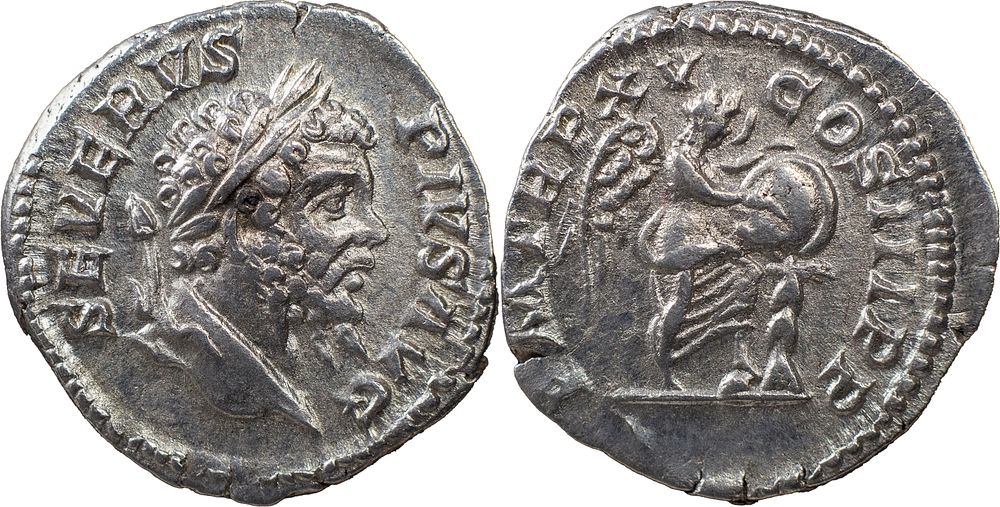The Roman Empire Septimius Severus, 193-211. AR Denarius 3.52 g. Rome, 207. SEVERVS PIVS AVG 