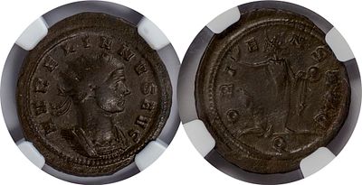 The Roman Empire Aurelian, 270-275. AE Antoninianus. Siscia mint. AVRELIANVS AVG. Radiate and