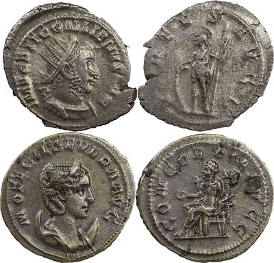 Lots Ancient CoinsLot of 2 roman empire antoninianus.Fine to XF.