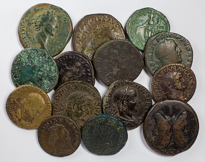 Lots Ancient CoinsLot of 14 roman empire coins.Fine to XF.