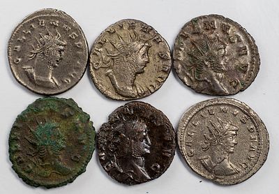 Lots Ancient CoinsLot of 6 Gallienus antoninianus.Fine to XF.