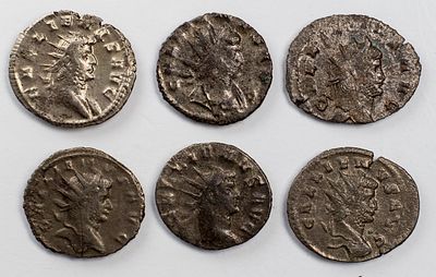 Lots Ancient CoinsLot of 6 Gallienus antoninianus.Fine to XF.