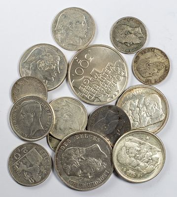 Lots World Coins Lot of 14 coins of Belgium Fine to XF.