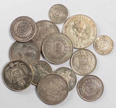 Lots World Coins Lot of 13 silver coins Brazil. Fine to XF.