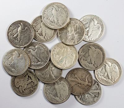 Lots World CoinsLot of 15 silver coins of Half Dollar United States of America (USA).Fine to XF.
